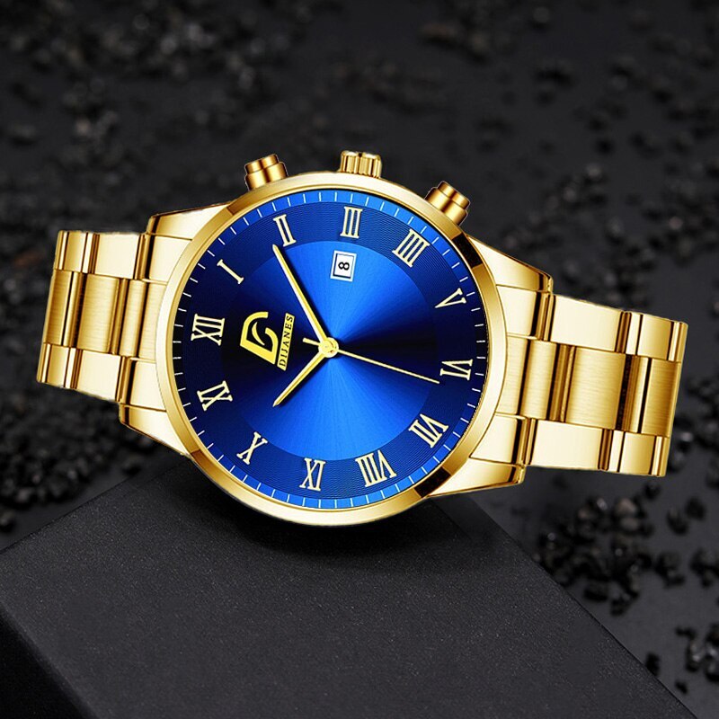 Fashion Mens Gold Stainless Steel Watches Luxury Minimalist Quartz Wrist Watch  image 4