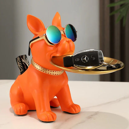 Fancy Bulldog Statue with Tray and Bin Living Room Desk Decoration Nordic Dog S image 11
