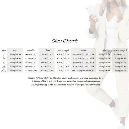 Women's Cardigan Blazer Top And Pants Solid Color  Sporty Jacket Suit Se