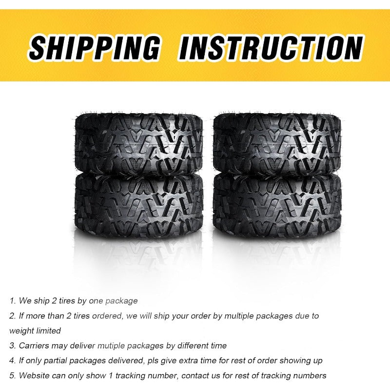 Complete Set of 4 All Terrain ATV UTV Tires 25x8-12 Front & 25x10-12 Rear 6PR T image 3