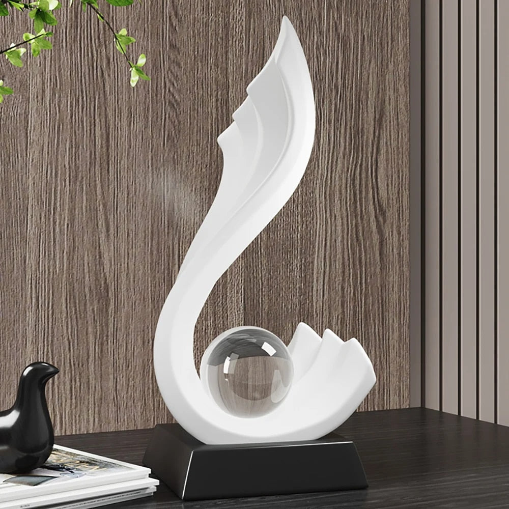 Nordic Style Home Decorations Irregular Wave Statue Crystal Ball Simple Living image 5