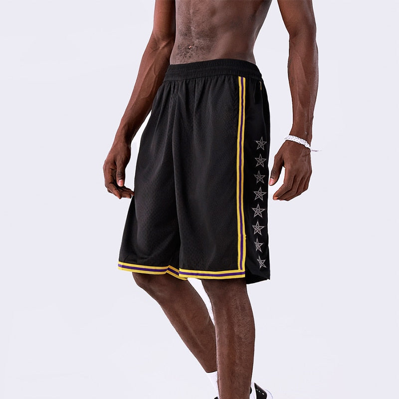 SONECHOKI Basketball Shorts Men Color Patchwork Loose Running Sport Gym Mesh Br image 12