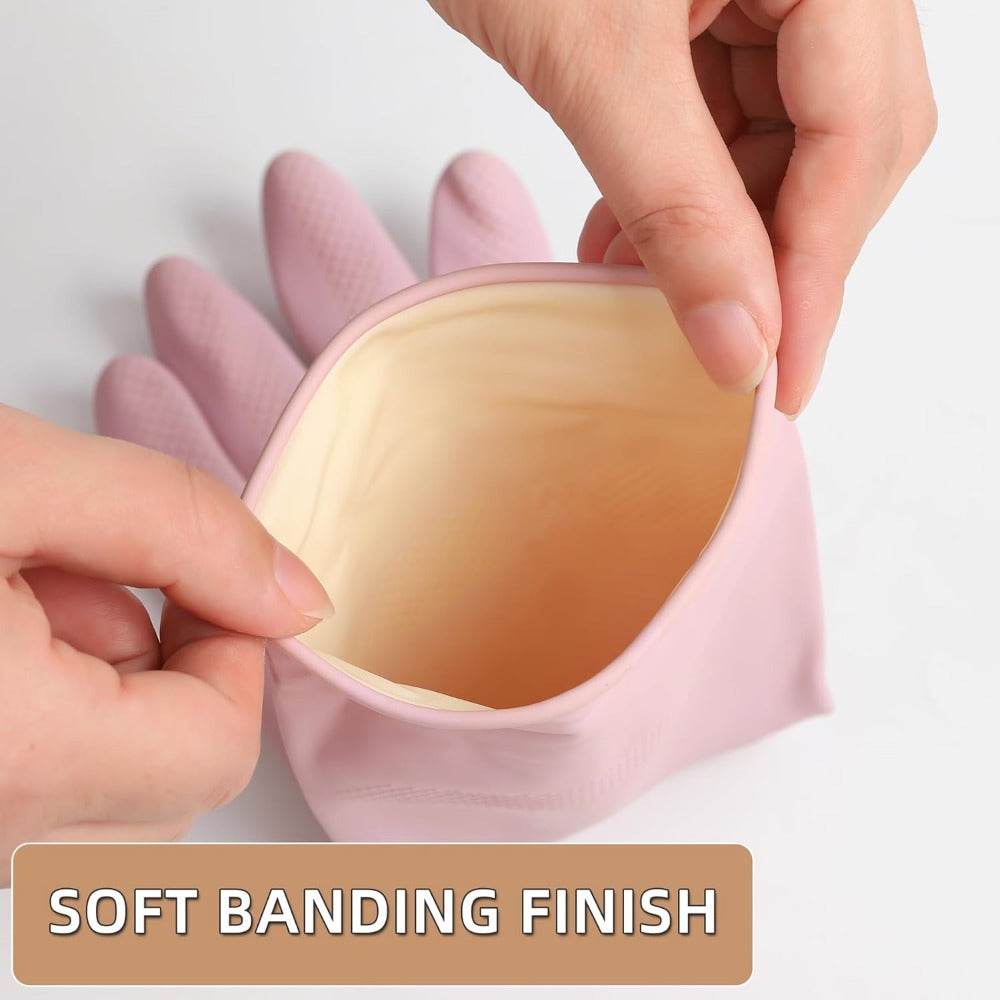Dishwashing Rubber Gloves Reusable Kitchen Gloves 2Pairs Cleaning Gloves for Wa image 10