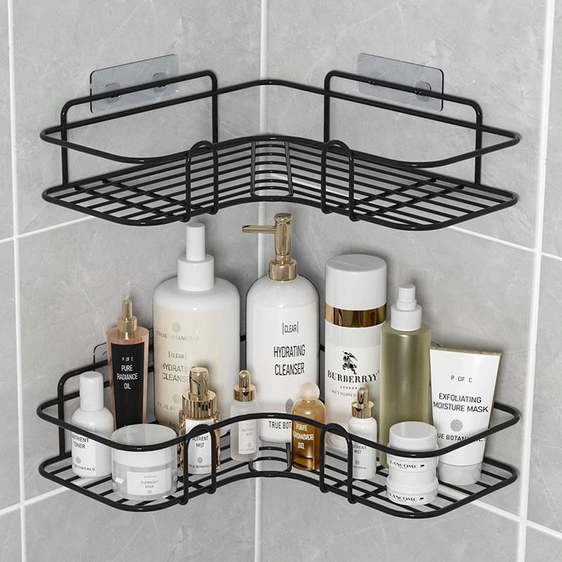 No-Drill Bathroom Corner Triangle Shelf  Wall Mounted Single Tier Caddy