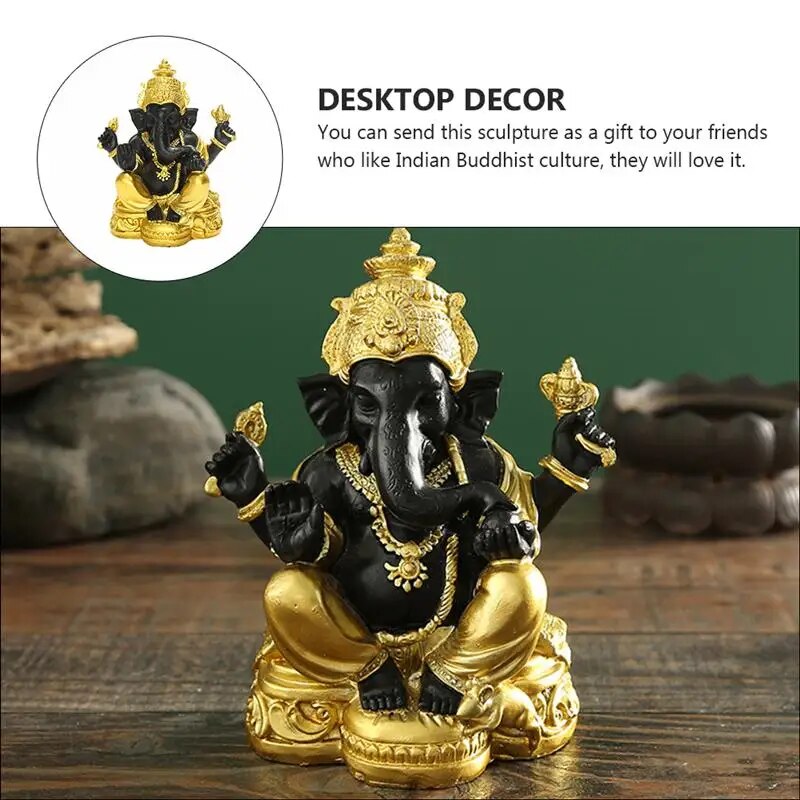 1pc Ganpati Elephant Statue Hindu Elephant God Statue Lord Ganesha Figurine Ele image 2