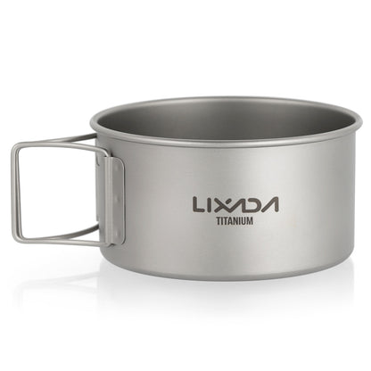 Lixada 450/550ML Titanium Bowls with Folding Handle Outdoor Camping Dinner Food image 0