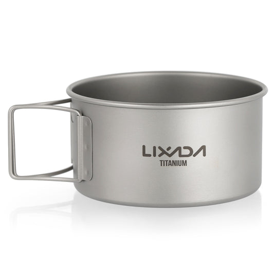 Lixada 450/550ML Titanium Bowls with Folding Handle Outdoor Camping Dinner Food image 0