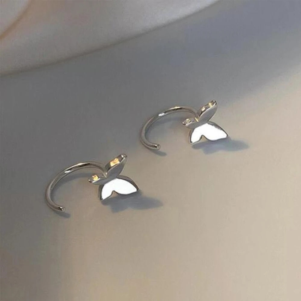 17KM Metal Butterfly Heart Hoop Earring Set for Women Girls Fashion Colorful Dr image 4