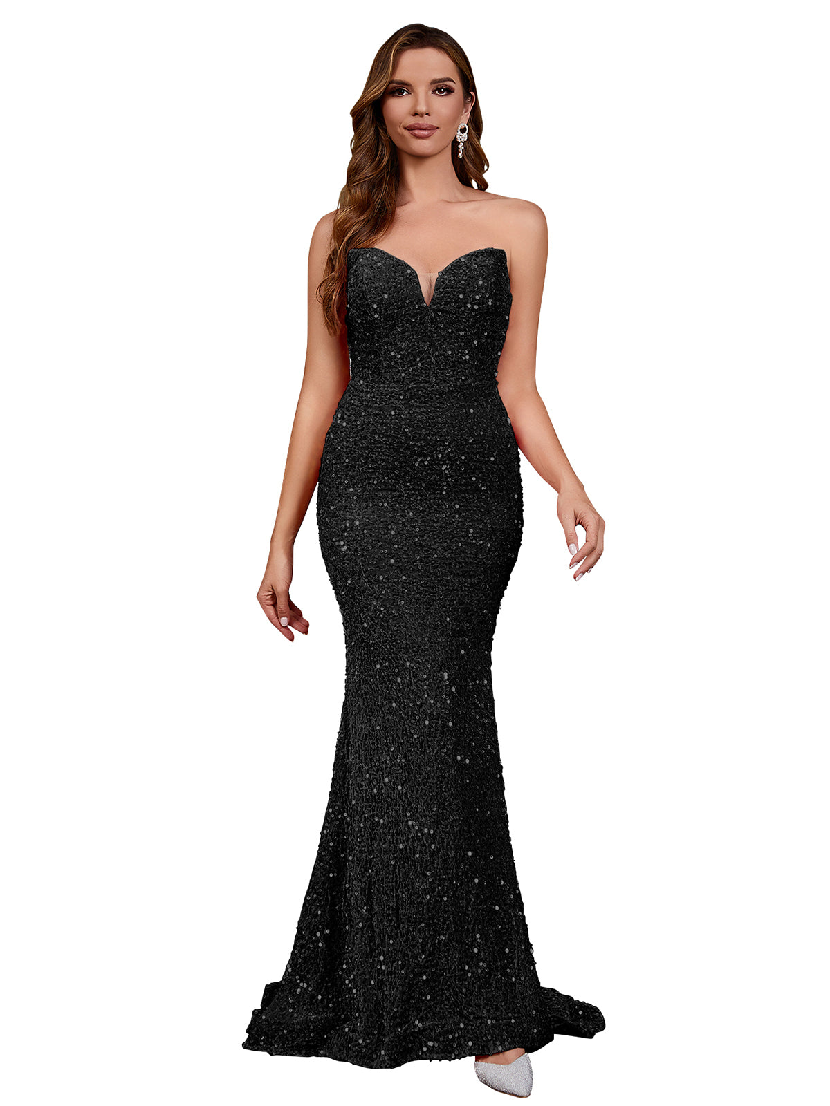 Sparkly Sequin Elegant Long Evening Dresses 2024 Women's Formal Party Dresses S image 4