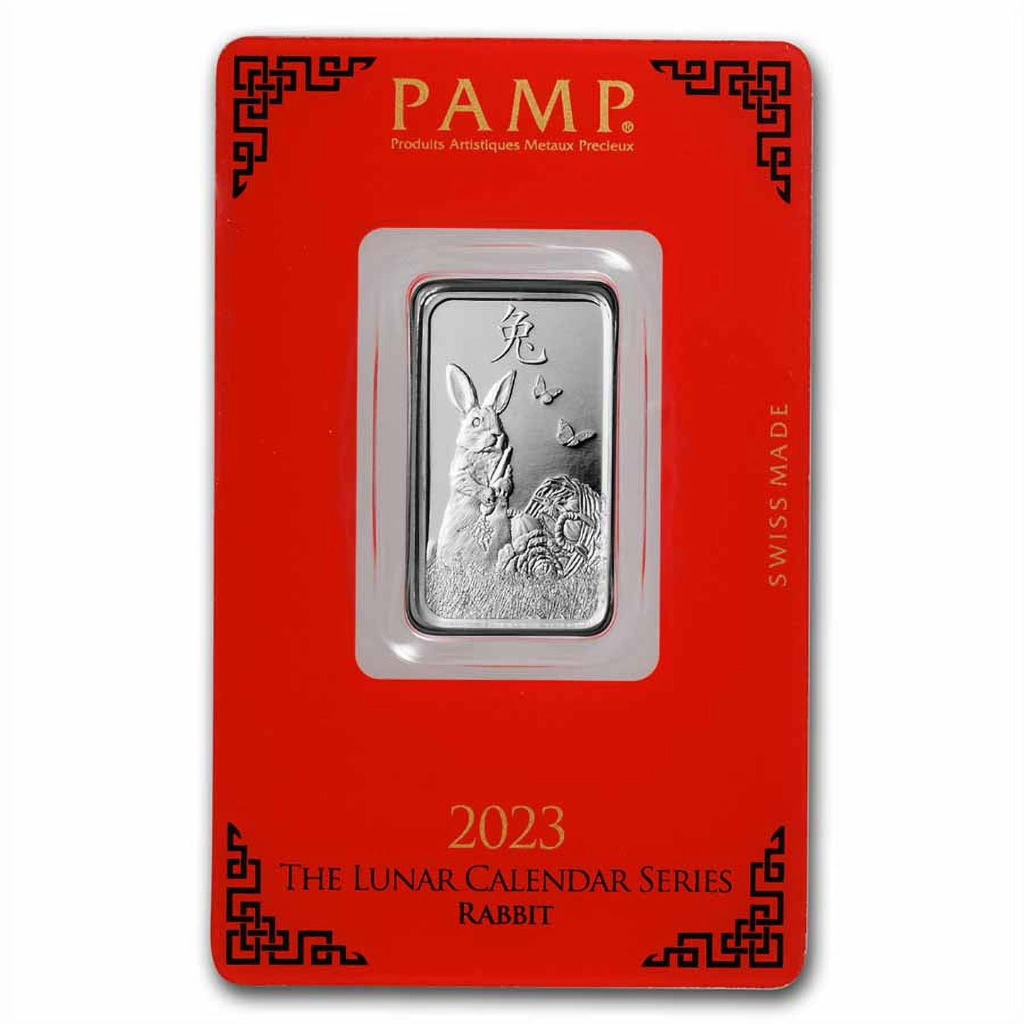 10 gram Silver Bar - PAMP Suisse (Year of the Rabbit) image 0