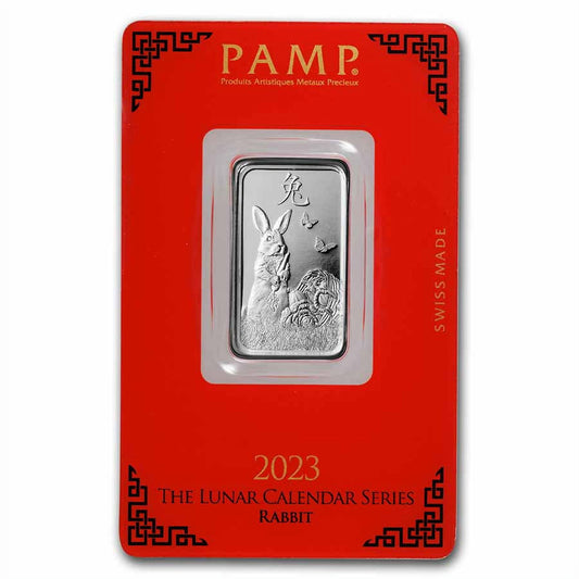 10 gram Silver Bar - PAMP Suisse (Year of the Rabbit) image 0