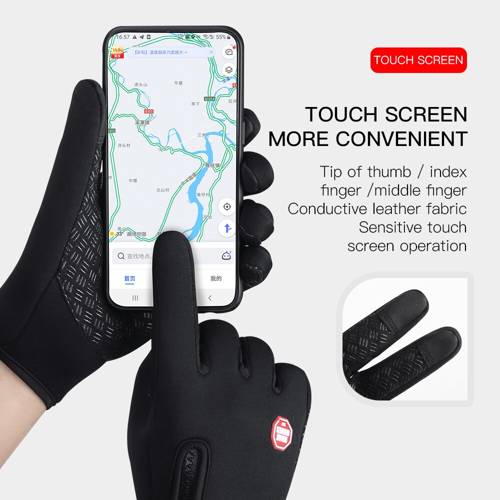 Winter Fleece Gloves for Men Women Touchscreen Warm Outdoor Cycling Driving Col image 4