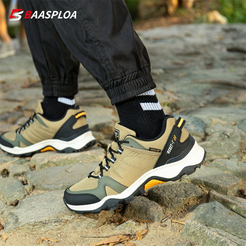 Baasploa 2022 Men's Waterproof Leather Hiking Shoes Non-slip Wear-resistant Out image 8