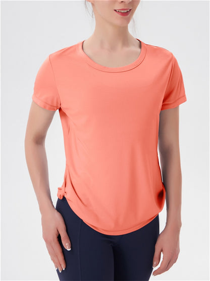 Tops For Women 2023 Loose Yoga Shirt Women Clothing Short Sleeve Running T-Shi image 4