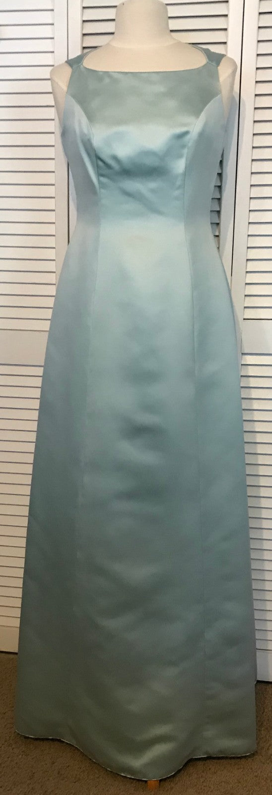 Watters & Watters Women Satin Mint Sleeveless Full-Length Size 8