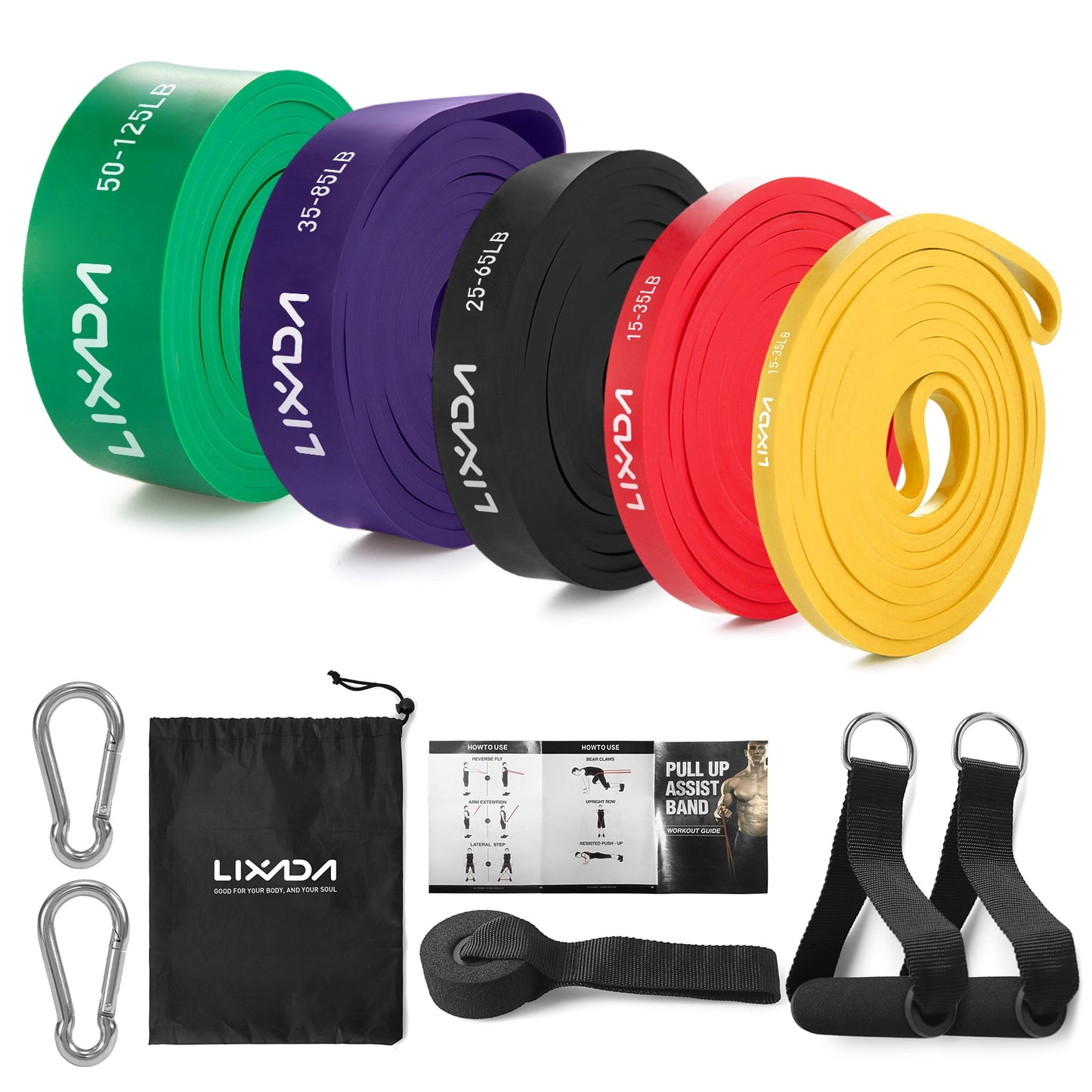 LIXADA 3/5 Pcs Resistance Bands Set Pull Up Loop Bands Home Gym Workout Exercis image 4