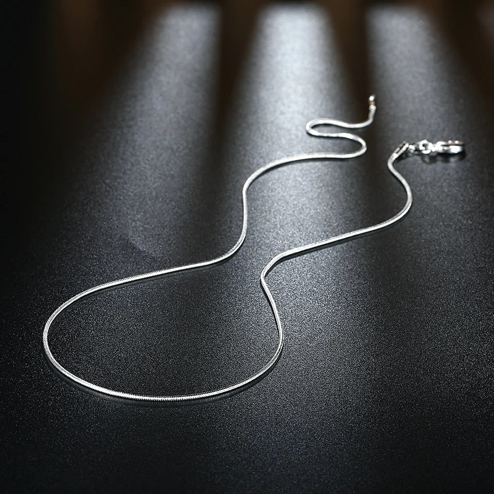10pcs wholesale 925 sterling silver 1MM snake chain necklace for Women man 16-3 image 2