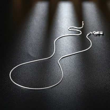 10pcs wholesale 925 sterling silver 1MM snake chain necklace for Women man 16-3 image 2