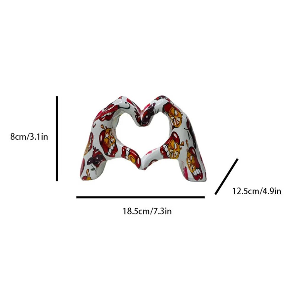 Personalized Heart Gesture Resin Statue Home Decoration Modern Art Hand Love Ab image 4