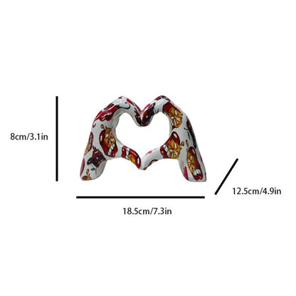 Personalized Heart Gesture Resin Statue Home Decoration Modern Art Hand Love Ab image 4
