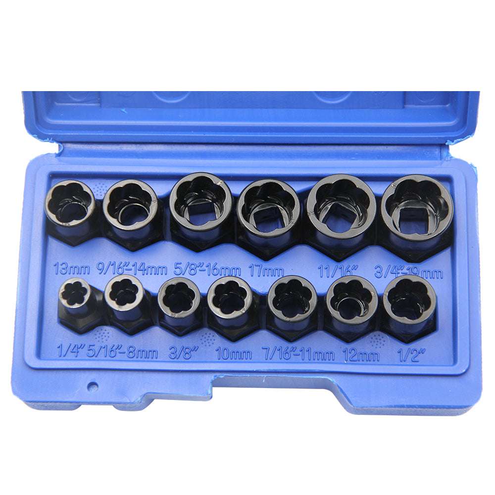 13Pcs Impact Bolt & Nut Remover Set Bolt Ctor Removal Tool Set With Storage