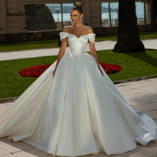 Smileven Princess Wedding Dress Off The Shoulder Sweetheart Robe De Mari©e Lace