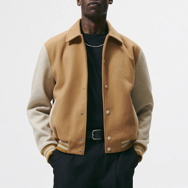 IEFB Autumn Winter Men's Jacket Casual Pilot Woolen Coat 2023 American Fashion  image 2