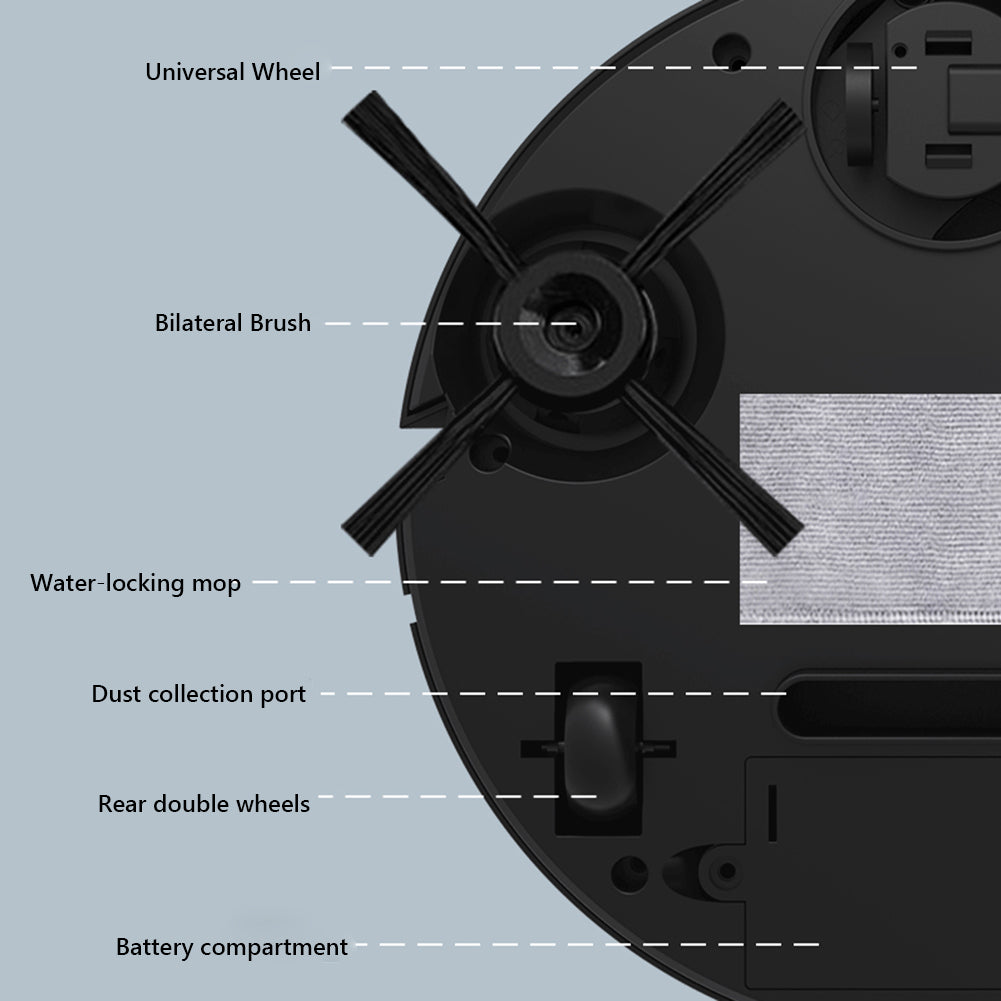 3 in 1 Vacuum Mop Robot Rechargeable Sweeping Machine Strong Suction Compact Cl image 5