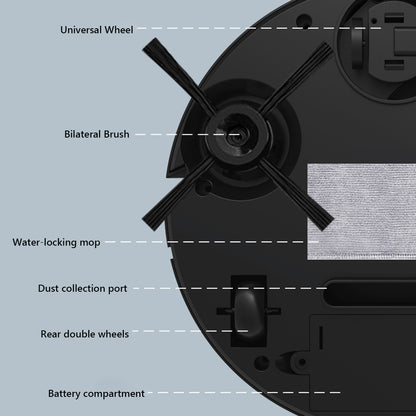 3 in 1 Vacuum Mop Robot Rechargeable Sweeping Machine Strong Suction Compact Cl image 5
