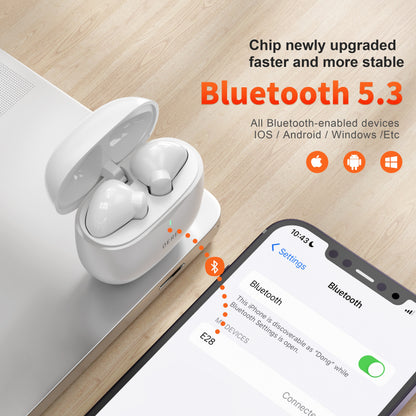 Wireless Headphones,QERE E28,NEW TWS Bluetooth 5.3,HD Microphone,HIFI Earphones image 4
