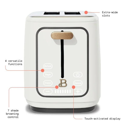 2 Slice Touchscreen Toaster, White Icing By Drew Barrymore  Multifunction Break image 9