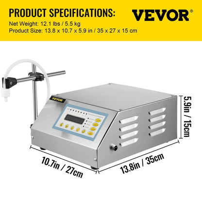 VEVOR Liquid Filling Machine 5-3500 ml GFK160 Digital Control Water Drink Perfu image 1