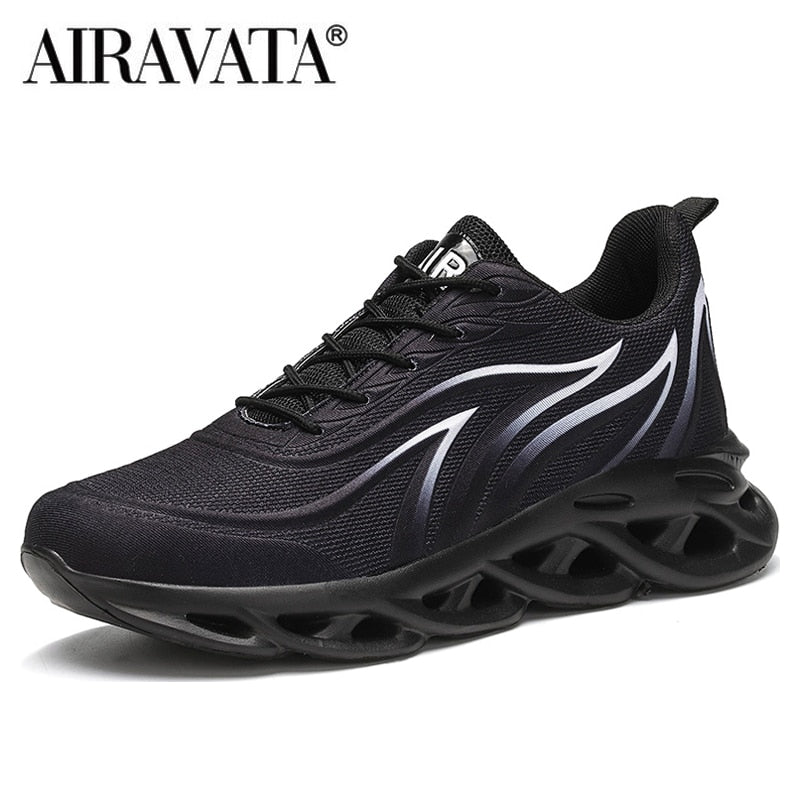 Men's Flame Printed Sneakers Flying Weave Sports Shoes Comfortable Running Shoe image 5