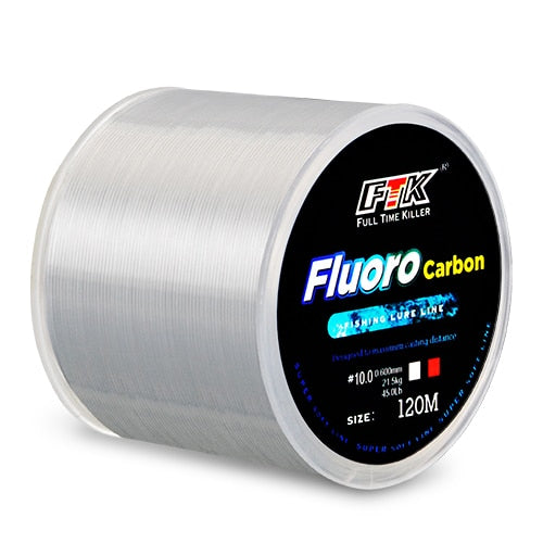 120M Fluorocarbon Coating Fishing Line 0.20mm-0.60mm 7.15LB-45LB Carbon Fiber L image 1