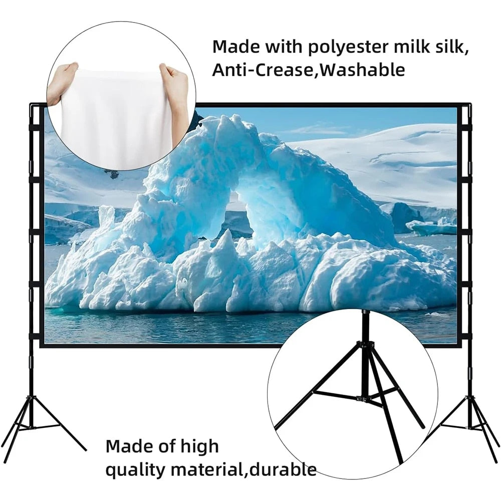 VEIDADZ Projector Screen With Stand Soft White Less Creases 60 84 100 120in Wit image 6