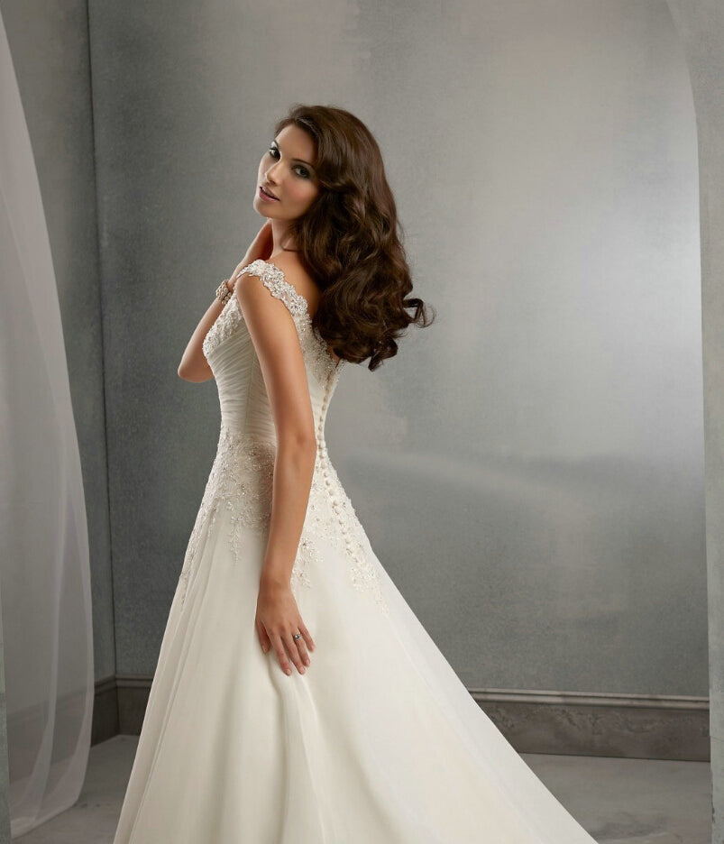 BeaWedding Dress Casamento A line Cap Sleeves Robe De Maria