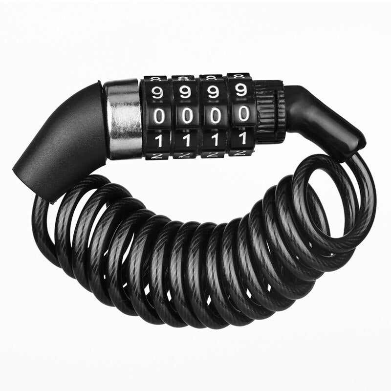 Bicycle Mini Password Lock Portable Helmet Lock Durable Steel Wire Lock Mountai