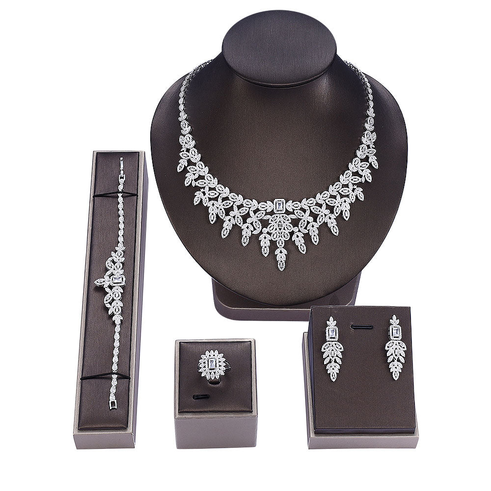 Gorgeous necklace and exquisite earring set Women's luxury wedding accessories image 4