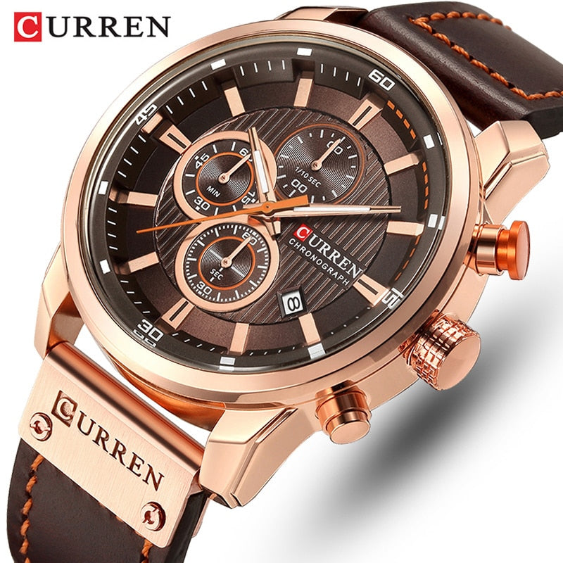 CURREN Brand Watch Men Leather Sports Watches Men's Army Military Quartz Wristw image 0