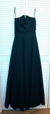 Victor Costa Women Dress Satin Black Sleeveless Split Size 8