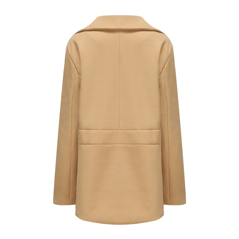 Stylish Men s Winter Woolen Coats with Lapel Neck Long Sleeve Double Breasted B image 6