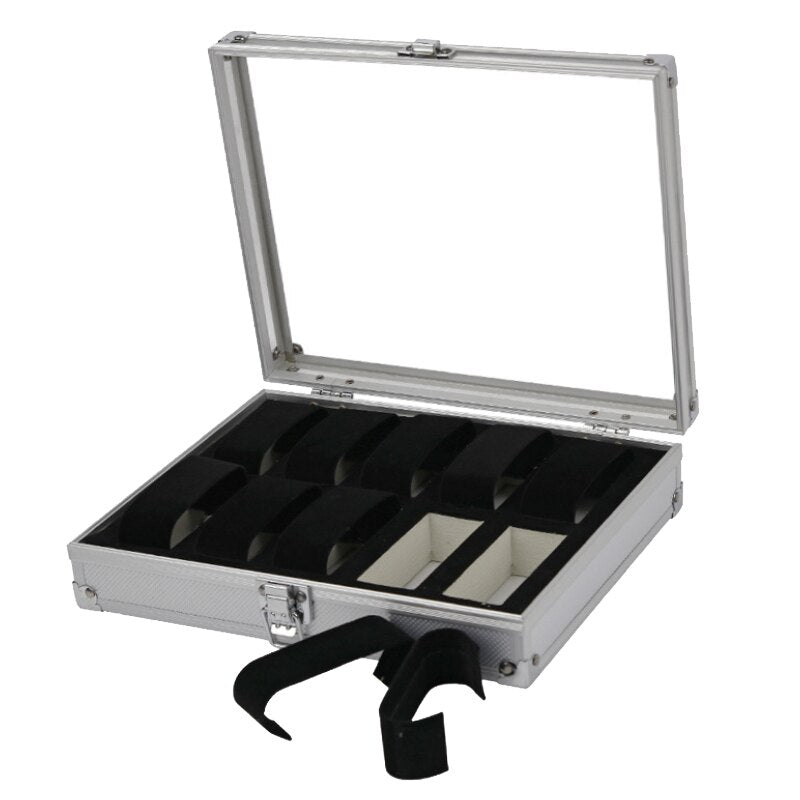 Handmand Slots Aluminum Alloy Display Watch Box Organizer Jewelry Storage Case  image 1