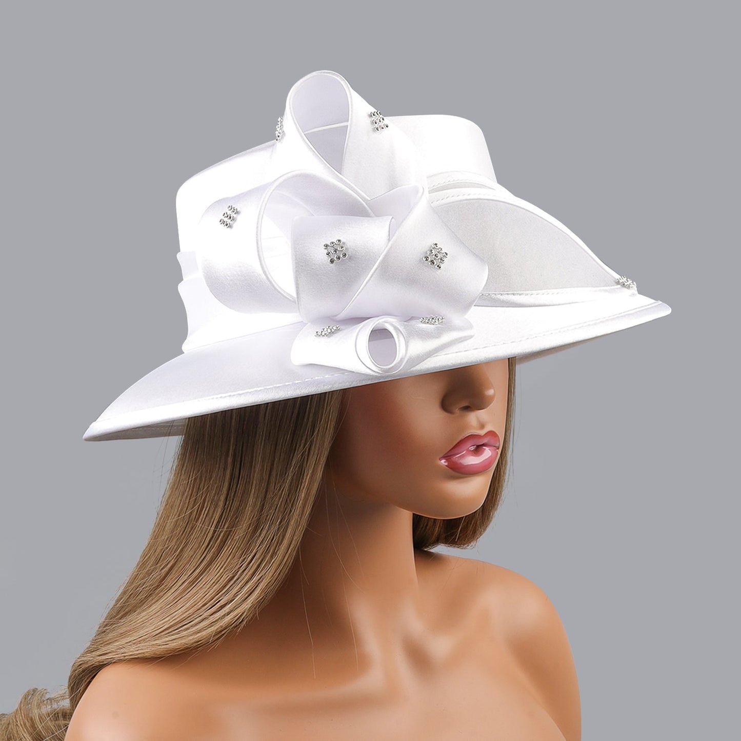 Suitable Most  Satin Cloth Church Hat Deluxe Unique Pography Wedding H image 9
