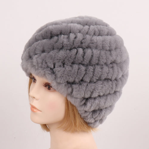 Lady Winter 100% Natural Real Rex Rabbit Fur Hat Women Soft Rex Rabbit Fur Cap  image 15