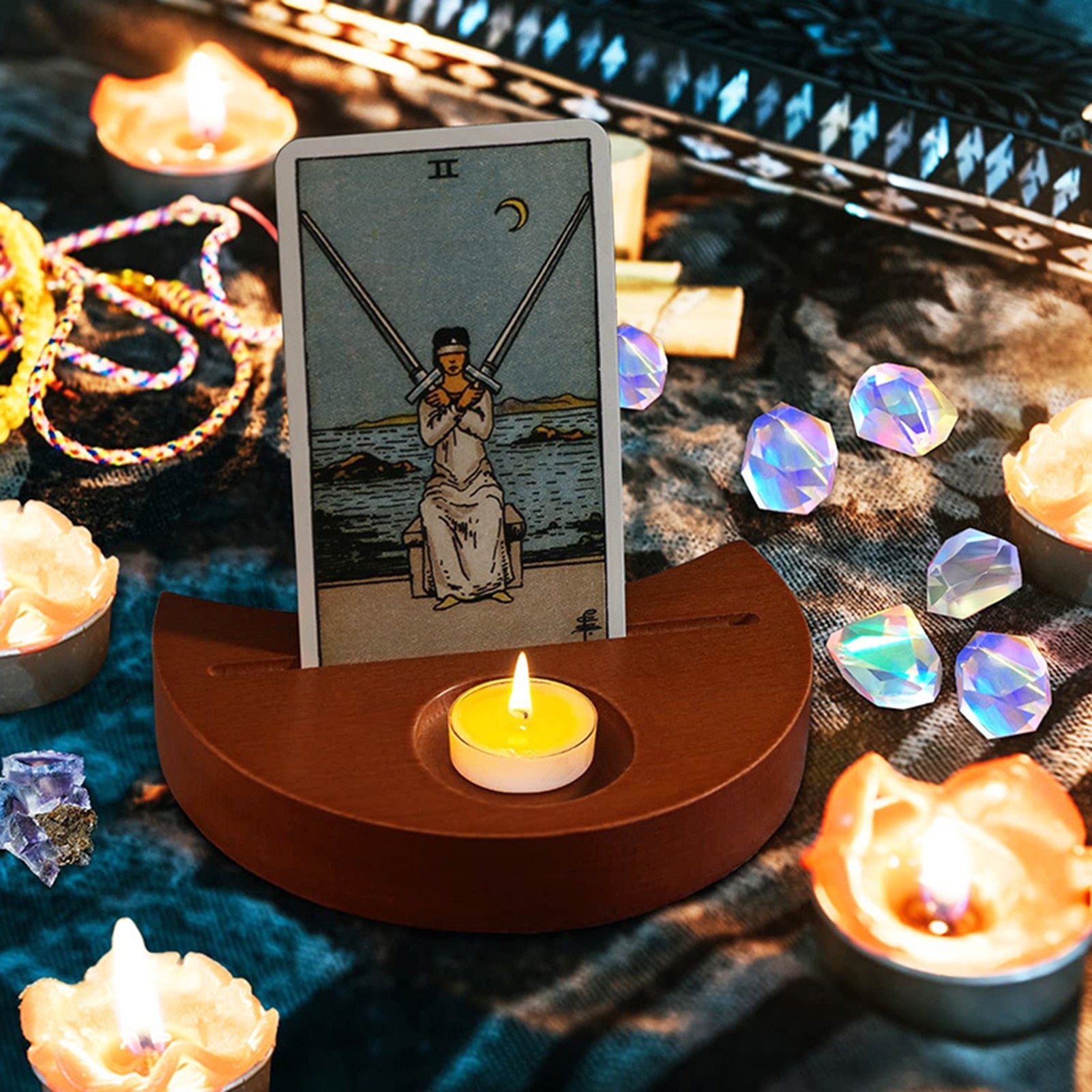 Wood Tarot Card Holder Stand Wood Tarot Card Stand Display Stand For Witch Divi image 4