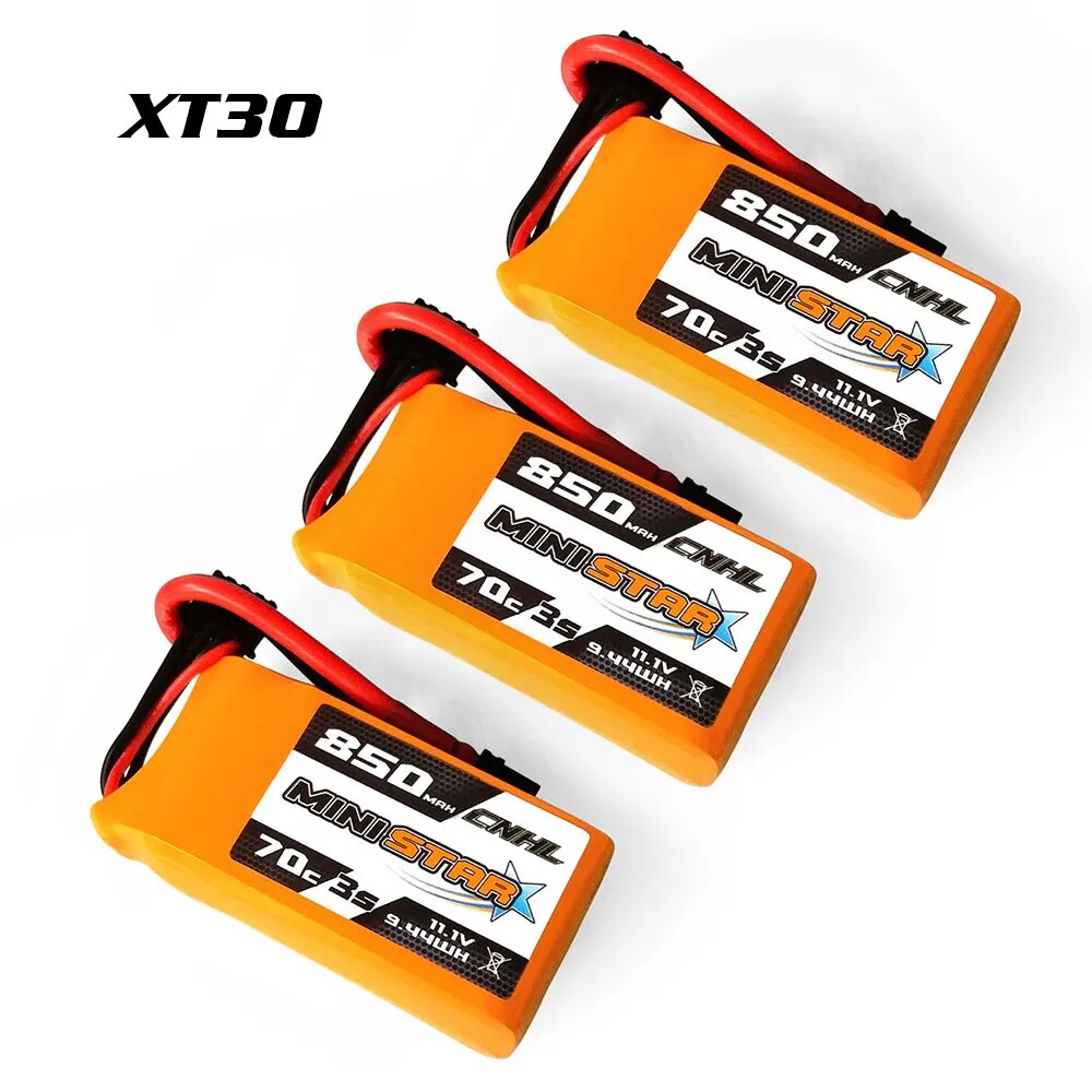 3PCS CNHL 3S 4S 11.1V 14.8V Lipo Battery 650mAh 850mAh 70C MiniStar With XT30 X