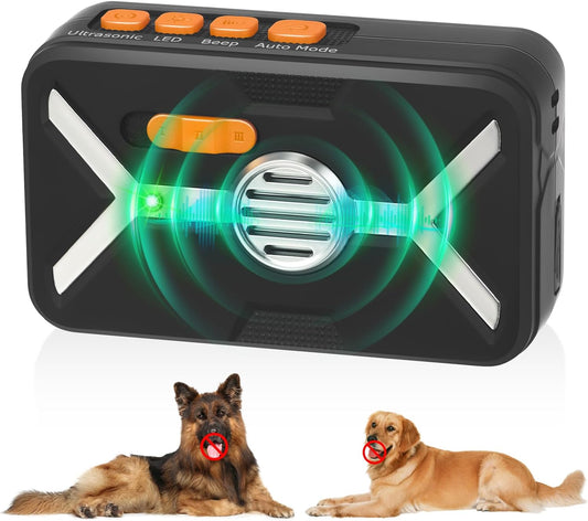 Dog Bark Deterrent Devices Anti Barking Device for Dogs Indoor Outdoor with 3 M