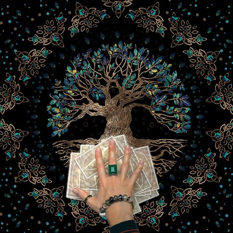 23x23In Flannel Tarot Tablecloth Rune Divination Altar Tarot Patch Table Cover image 1