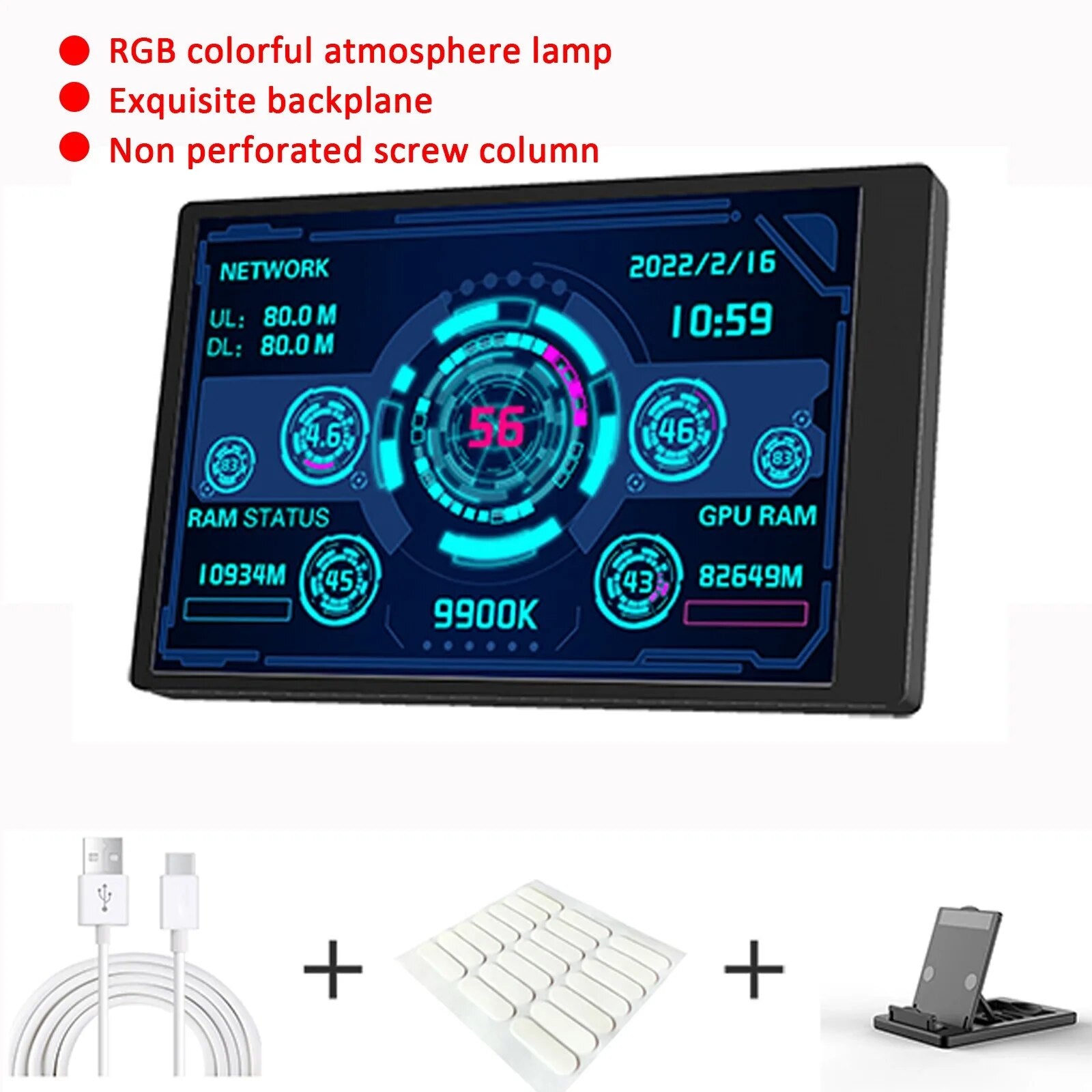 Computer Monitor For Mini ITX Case 3.5 Inch IPS TYPE-C Secondary Screen CPU GPU image 2
