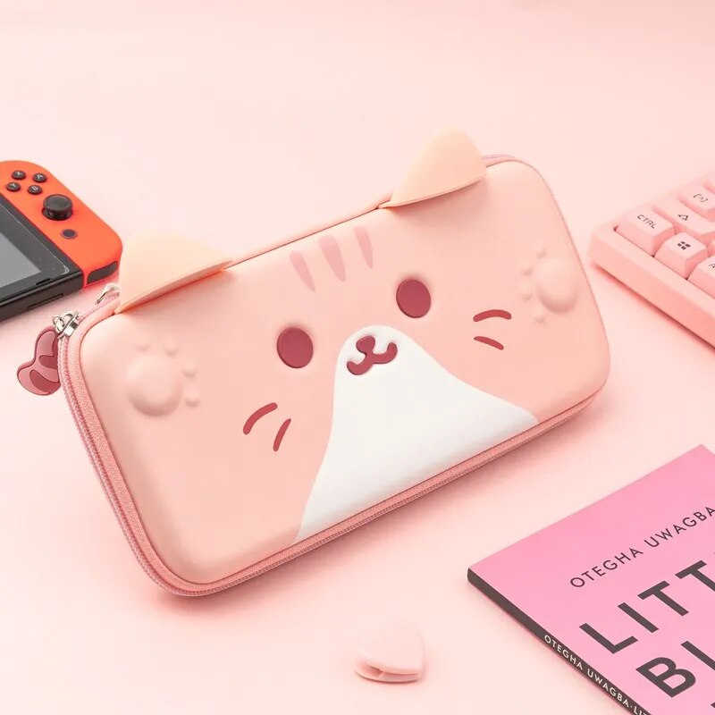 GeekShare Cute Cats Ears Portable Case For Nintendo Switch And Lite Gray 3D Ear image 11